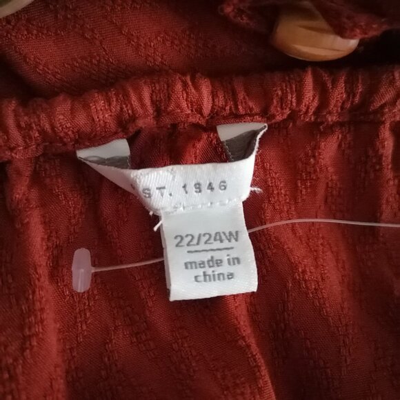 Est. 1946 Women's Red High Rise Sleeveless Flared Leg Romper Plus Size 22/24W - Picture 6 of 8